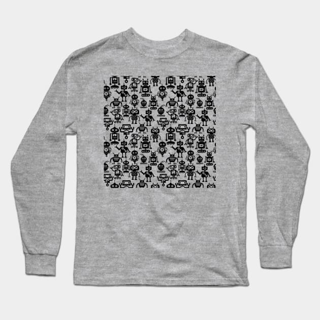 Robot All-Over Print and Sticker Pack Long Sleeve T-Shirt by Slightly Unhinged